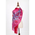 Newest selling attractive style soft rose red border sunflower cashmere scarf in many style